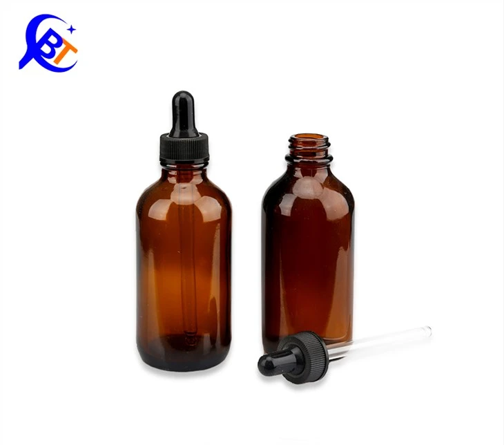 Amber Glass Boston Round Bottles