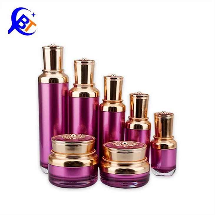 Violet Glass Cosmetic Bottles
