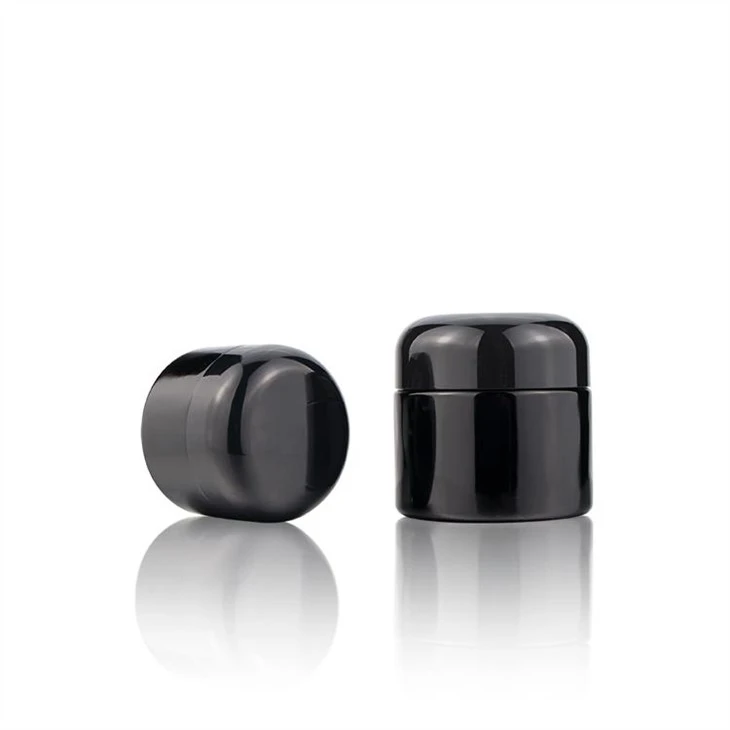 Wide Mouth Black Ultraviolet Glass Jar