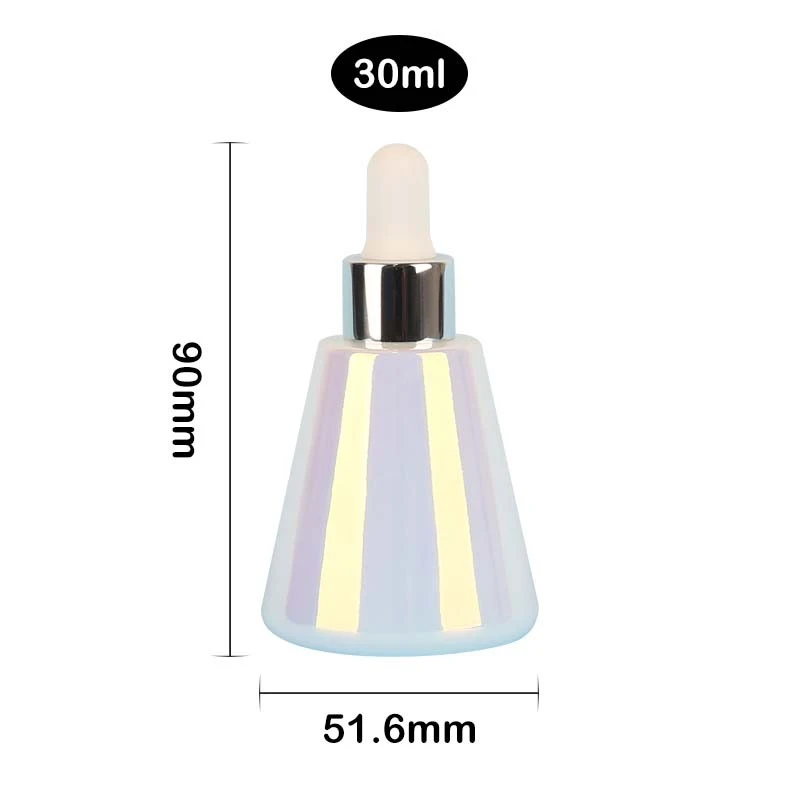 Customize 30ml Glass Dropper Bottles Electroplated Cosmetic Container