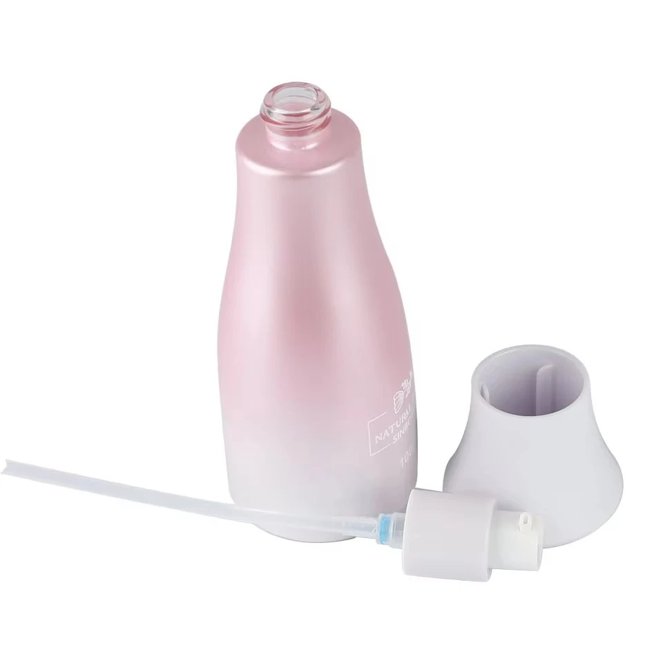 Luxury Pink Gradient Pearlescent Glass Cosmetic Bottle Set 40ml 100ml 120ml Lotion Pump Spray Bottle 50g Eye Cream Jar Wholesale best